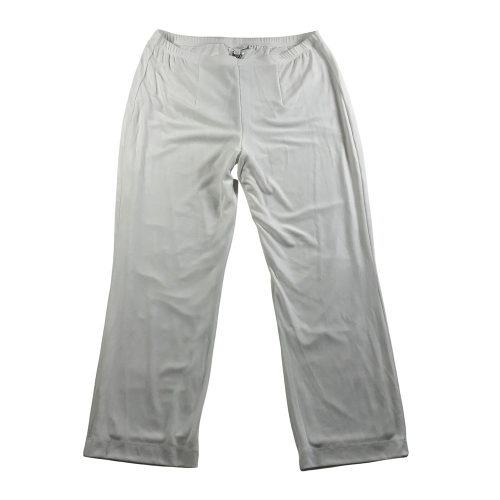 Chico's Travelers No Tummy Lined Pant White Winter Drift 570369702 Petite 2P NEW